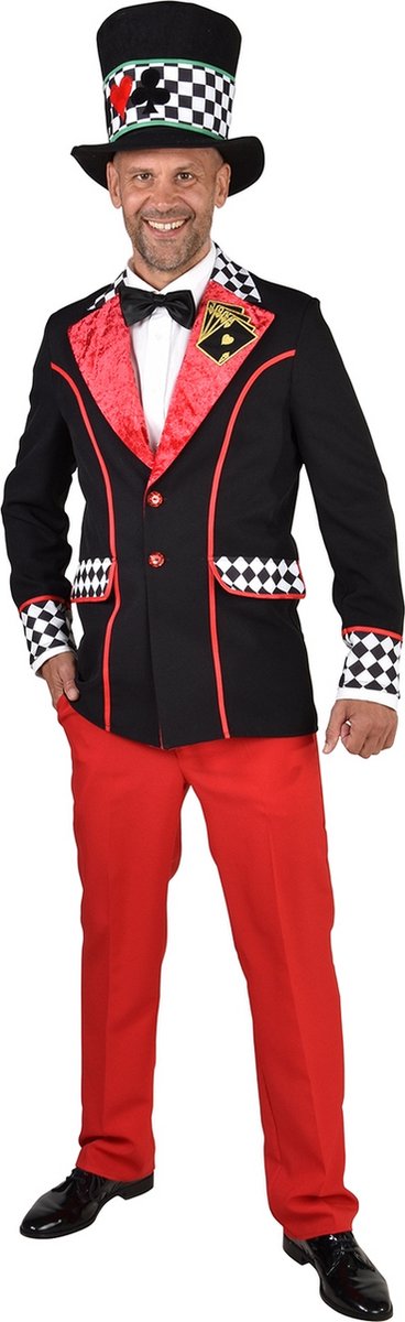 Casino Kostuum | Vingervlugge Kaarten Meester Colbert Man | XL | Carnaval kostuum | Verkleedkleding